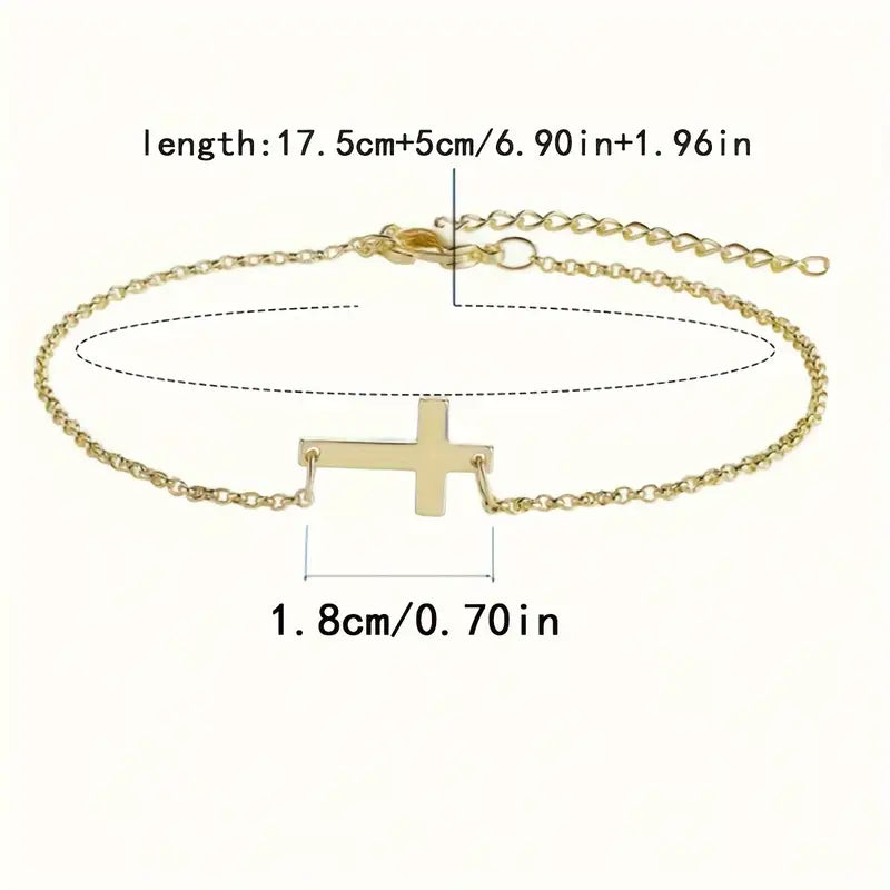 Stainless Steel Cross Accessory Ladies Chain Bracelet
